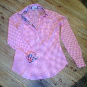 Pink and white gingham Van Huesen dress shirt